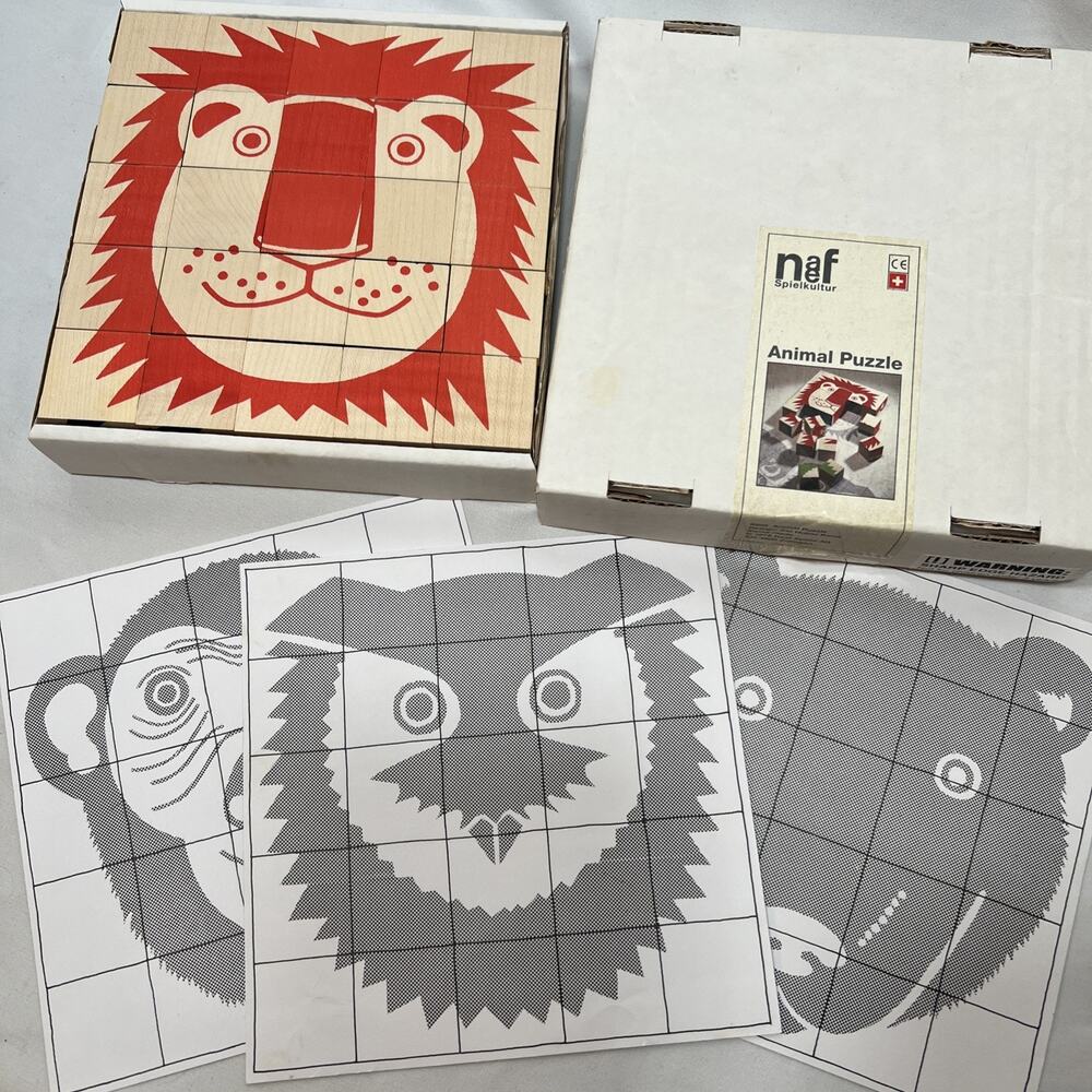NAEF Spielkultur Animal Puzzle Maple Wood 9205 Swiss Made Aoi Huber Kono Blocks